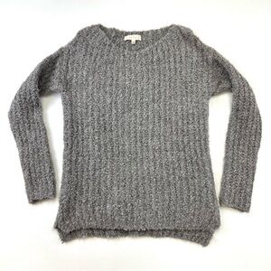 humility grey Boucle mohair blend sweater Womens Size XS ribbed soft cozy